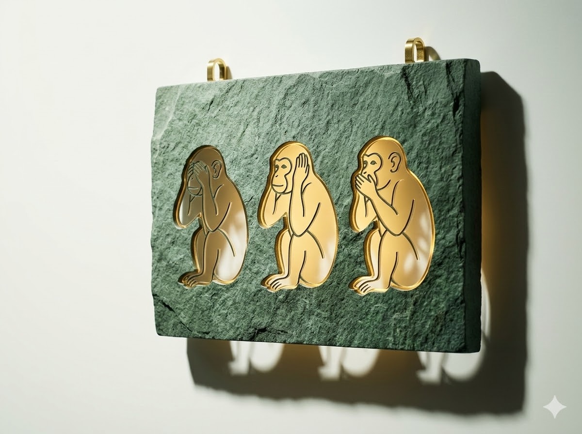 NIKKO SANZARU — Three Wise Monkeys Wall Panel